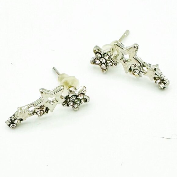 Silver Star Crawler Earrings - Picture 1 of 1